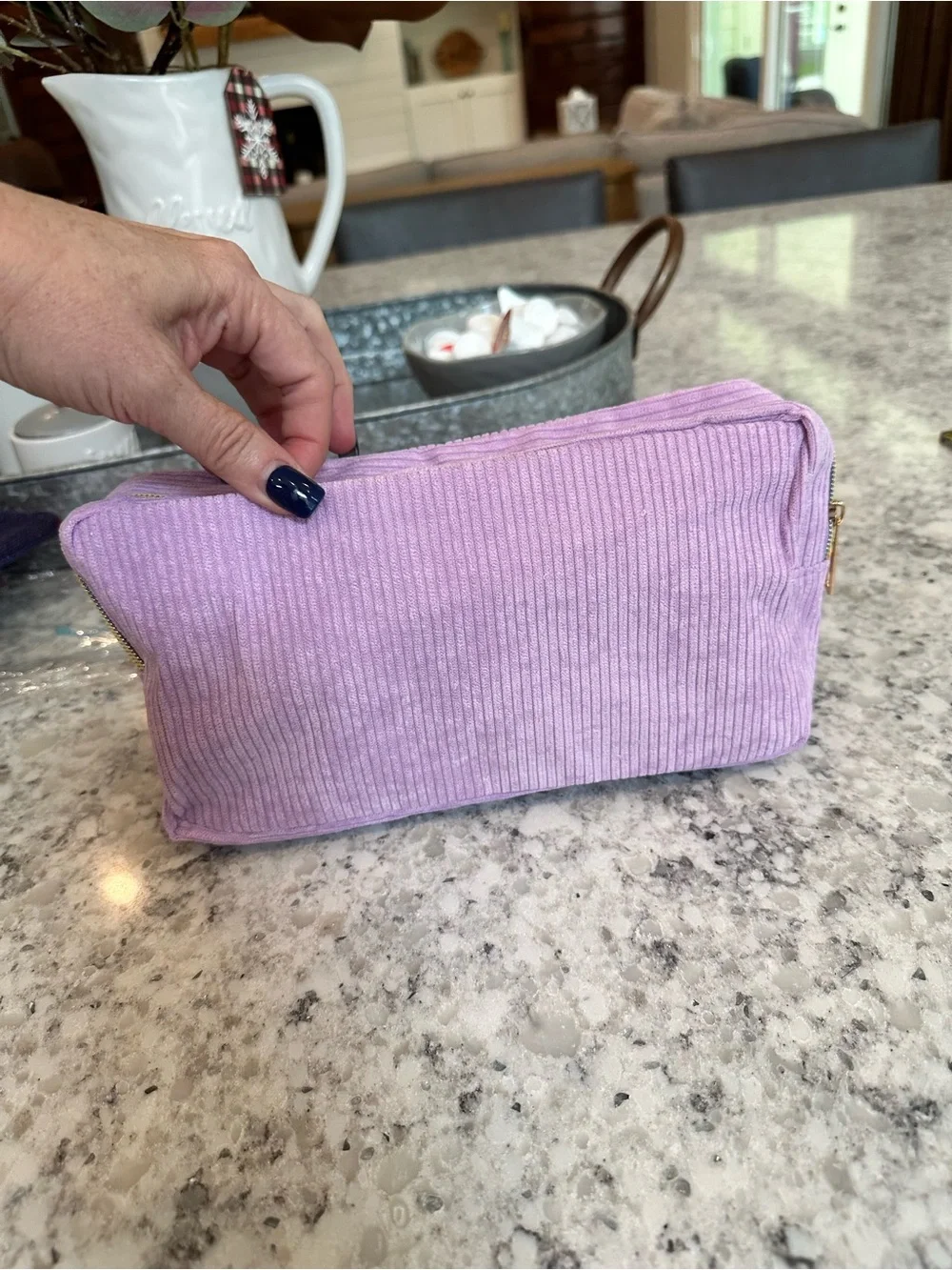 Corduroy Chenille Makeup cosmetics Bag Stuff